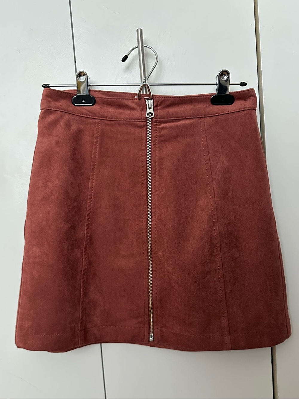 Aritzia Wilfred Free Faux Suede A-line Skirt in Brown Rust US 6